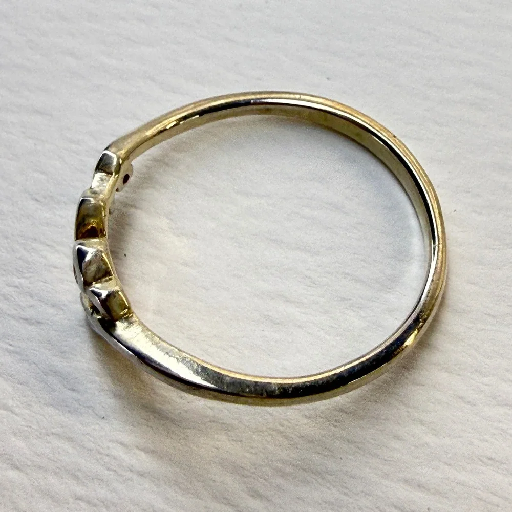 Sterling Silver Love Script Ring Gold Tone Cursive Band Size 8.75 Minimalist 925